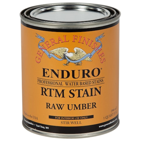 General Finishes 1 Qt Raw Umber Enduro RTM Water-Based Wood Stain QRU